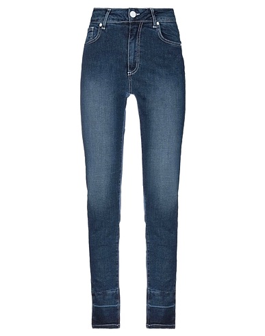 FRANKIE MORELLO Denim trousers Blue 99% Cotton, 1% Elastane