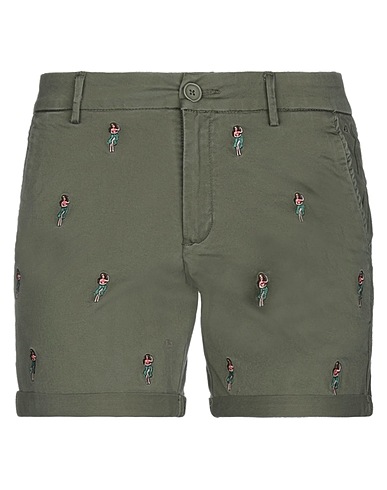 SUN 68 Denim shorts Military green 97% Cotton, 3% Elastane