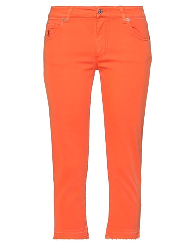 EUROPEAN CULTURE Denim trousers Orange 93% Cotton, 5% Polyester, 2% Elastane