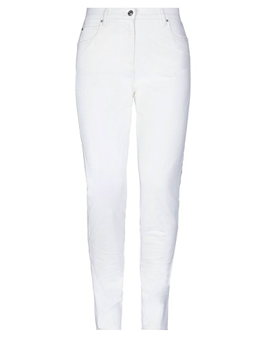 BELSTAFF Denim trousers Ivory 98% Cotton, 2% Elastane