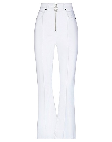 GAëLLE Paris Denim trousers White 93% Cotton, 5% Elastomultiester, 2% Elastane