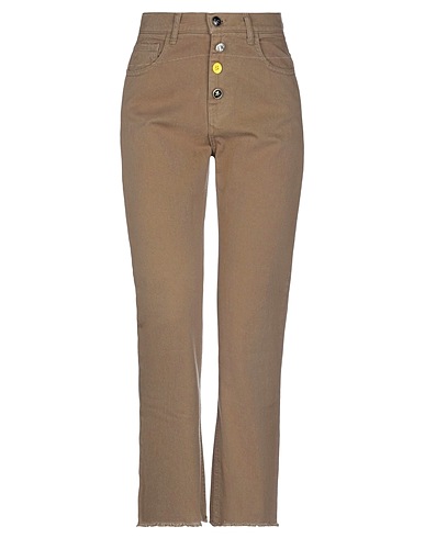 SEMICOUTURE Denim trousers Khaki 100% Cotton