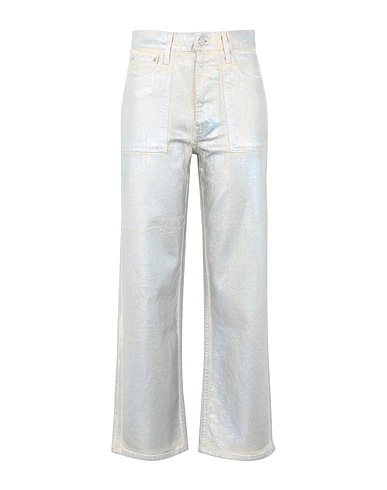 HELMUT LANG Denim pants Ivory 98% Cotton, 2% Elastane