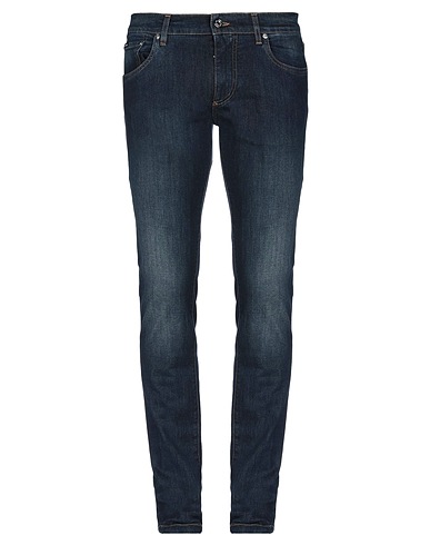DOLCE&GABBANA Denim trousers Blue 98% Cotton, 2% Elastane, Zamak, Calfskin