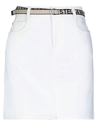 STELLA McCARTNEY Denim skirt White 95% Cotton, 4% Polyester, 1% Elastane