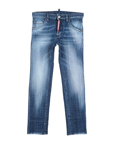 DSQUARED2 Denim trousers Blue 98% Cotton, 2% Elastane, Bovine leather