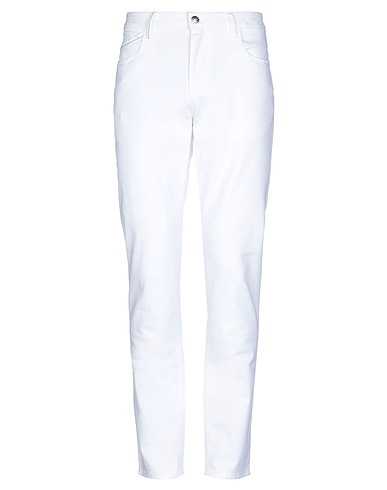 RE_HASH Denim trousers White 98% Cotton, 2% Elastane