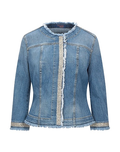 TRUSSARDI JEANS Denim jacket Blue 98% Cotton, 2% Elastane