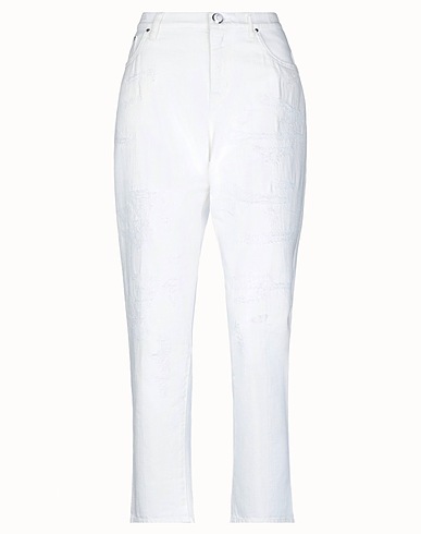 JACOB COHЁN Denim trousers Off white Cotton