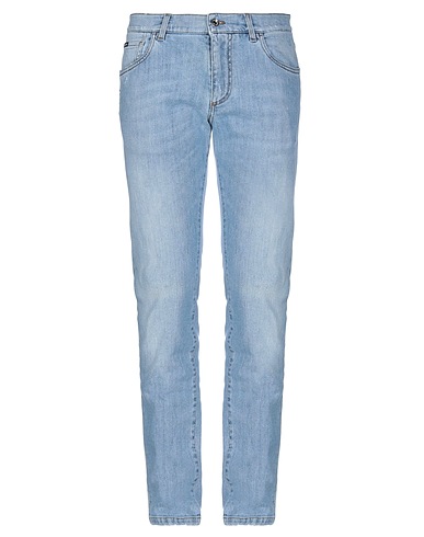 DOLCE&GABBANA Denim pants Blue 98% Cotton, 2% Elastane, Calfskin