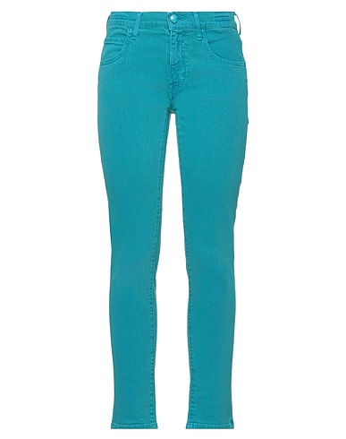 JACOB COHЁN Denim trousers Turquoise 98% Cotton, 2% Elastane
