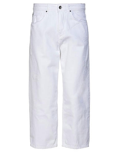 P.GRAX Denim trousers White 100% Cotton