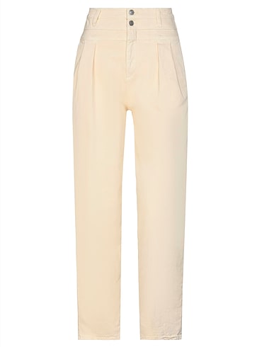 JUCCA Denim trousers Beige 99% Cotton, 1% Elastane