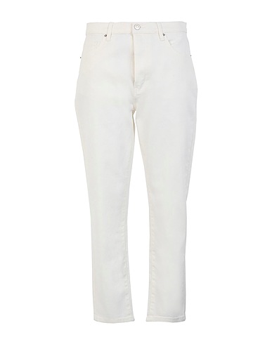 8 by YOOX Denim trousers ORGANIC COTTON REGULAR CUT JEAN
 White 98% Organic cotton, 2% Elastane