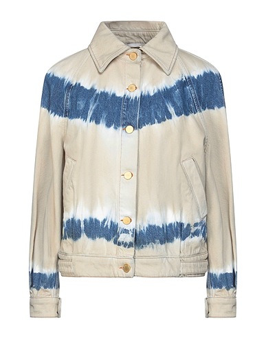 ALBERTA FERRETTI Denim jacket Sand 100% Cotton