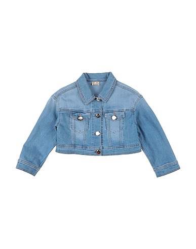 ELISABETTA FRANCHI Denim jacket Blue 65% Cotton, 35% Elastomultiester
