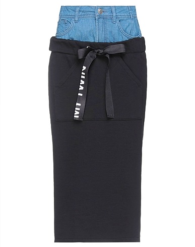 MY TWIN TWINSET Midi skirt Black 100% Cotton, Polyester