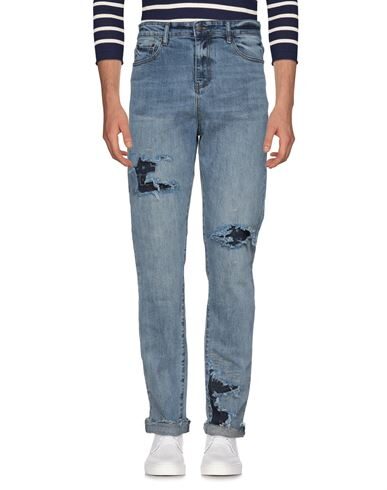 Val Kristopher 15cm Logo Destroyed Cotton Denim Jeans In Blue