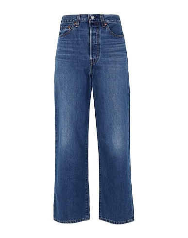 LEVI'S Denim pants RIBCAGE STRAIGHT ANKLE  Blue 79% Cotton, 21% Lyocell