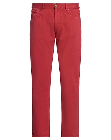 INCOTEX Denim trousers Brick red 98% Cotton, 2% Elastane