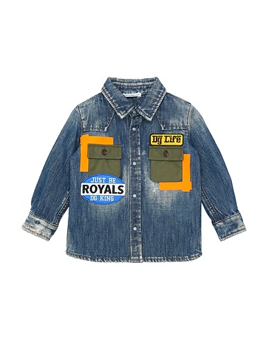 DOLCE&GABBANA Denim shirt Blue 98% Cotton, 2% Elastane