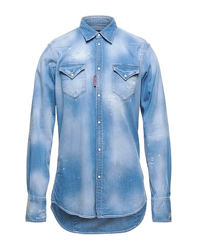 DSQUARED2 Denim shirt Blue 98% Cotton, 2% Elastane