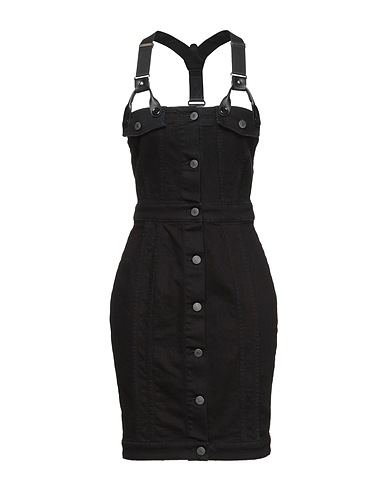 MOSCHINO Hemdkleid Schwarz 98% Baumwolle, 2% Andere Fasern, Kalbsleder