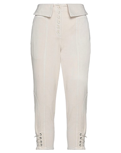 SOALLURE Denim trousers Ivory 100% Cotton