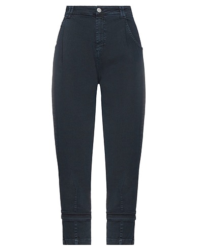 FEDERICA TOSI Denim pants Midnight blue 100% Cotton
