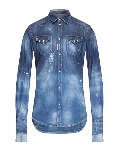 DSQUARED2 Denim shirt Blue 98% Cotton, 2% Elastane