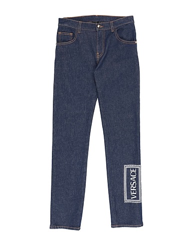 VERSACE YOUNG Denim pants Blue 99% Cotton, 1% Elastane