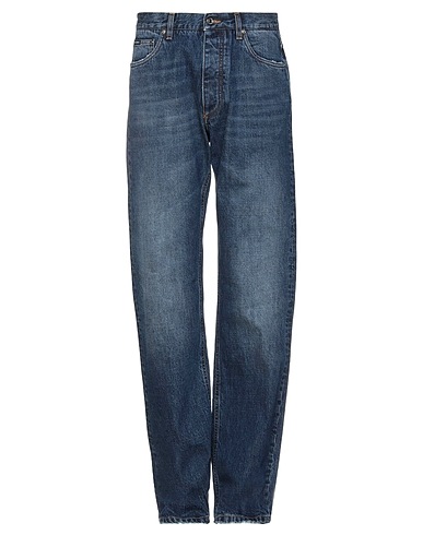 DOLCE&GABBANA Denim pants Blue 100% Cotton, Zamak, Calfskin