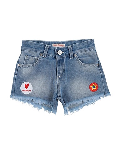 LOVE THERAPY Denim shorts Blue 95% Cotton, 5% Polyester