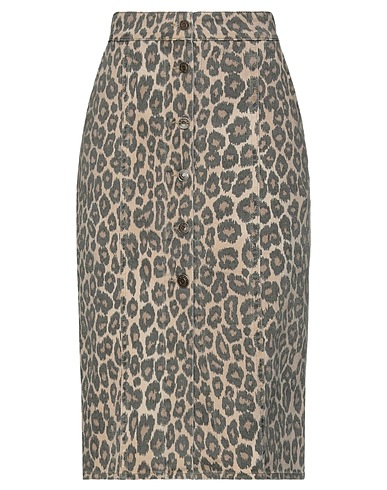 TWINSET Denim skirt Beige 97% Cotton, 3% Elastane