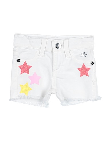 MISS BLUMARINE Shorts jeans Bianco 97% Cotone, 3% Elastan