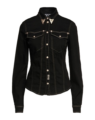 VERSACE JEANS COUTURE Jeanshemd Schwarz 98% Baumwolle, 2% Elastan