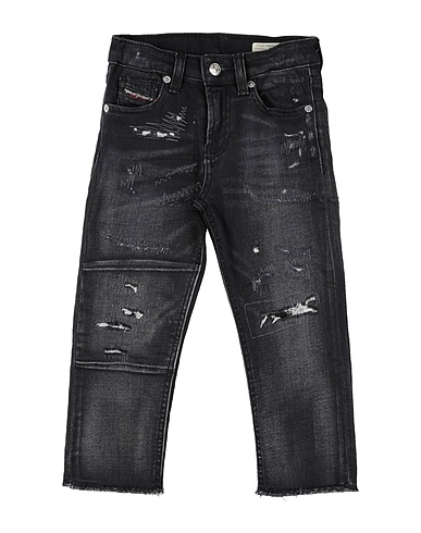 DIESEL Pantaloni jeans Nero 99% Cotone, 1% Elastan, Pelle di bovino