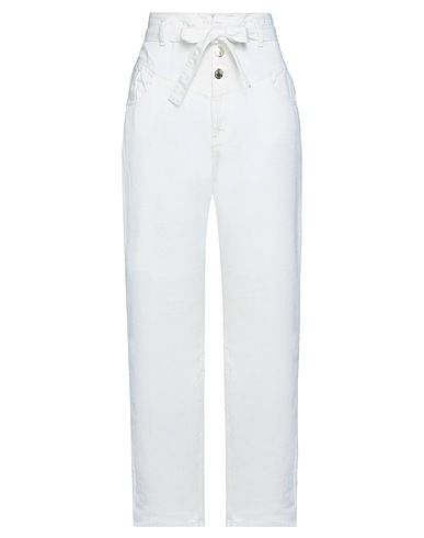 PINKO Denim trousers White 100% Cotton