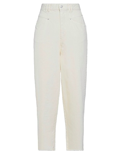 ISABEL MARANT Denim trousers Ivory 100% Cotton