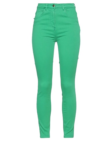 ELISABETTA FRANCHI Denim trousers Green 92% Cotton, 6% Elastomultiester, 2% Elastane