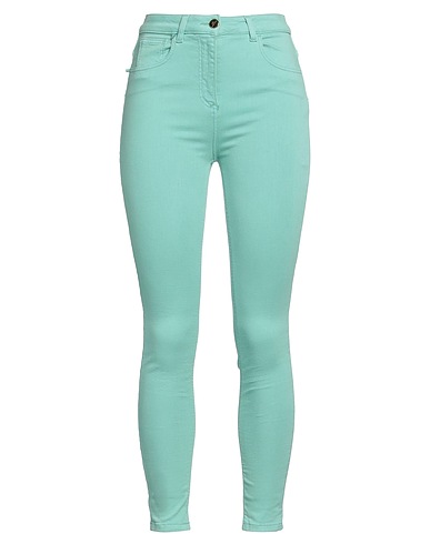ELISABETTA FRANCHI Denim trousers Light green 92% Cotton, 6% Elastomultiester, 2% Elastane
