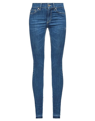 DONDUP Denim trousers Blue 89% Cotton, 11% Elastomultiester, Soft Leather