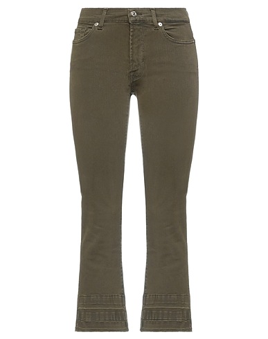 7 FOR ALL MANKIND Denim trousers Military green 85% Cotton, 11% Polyester, 4% Elastane