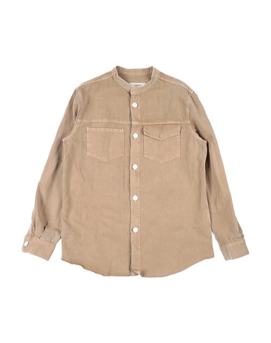 DONDUP Camicia di jeans Beige 70% Cotone, 30% Lino