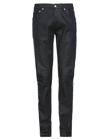MCQUEEN Denim trousers Black 98% Cotton, 2% Polyurethane