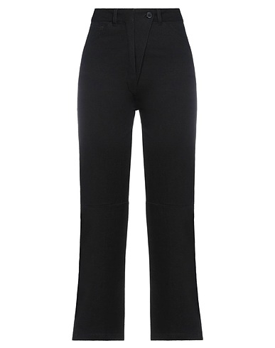 ANN DEMEULEMEESTER Denim trousers Black 76% Cotton, 24% Linen