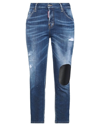 DSQUARED2 Denim trousers Blue 92% Cotton, 6% Elastomultiester, 2% Elastane, Cow leather