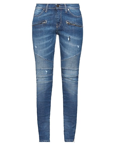 FRANKIE MORELLO Denim pants Blue 98% Cotton, 2% Elastane