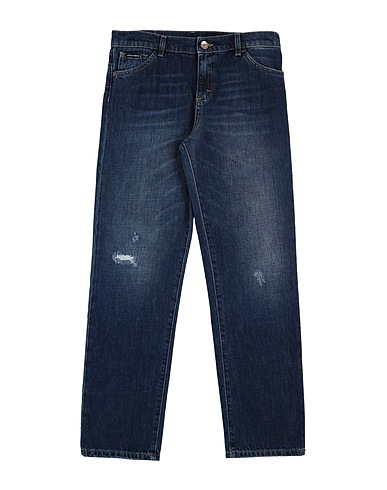 DOLCE&GABBANA Denim trousers Blue 100% Cotton, PVC - Polyvinyl chloride