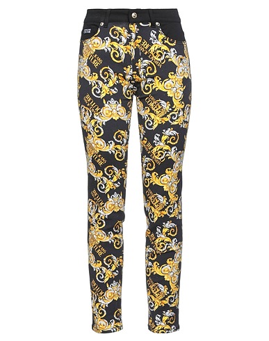 VERSACE JEANS COUTURE Denim trousers Black 65% Polyester, 35% Cotton